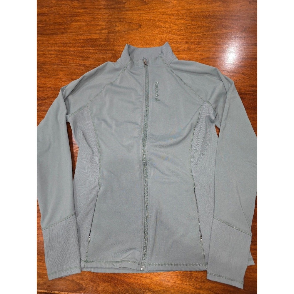 Reebok Women's Full-Zip Performance Jacket - Sage Green - Large - Thumbholes